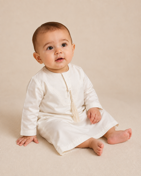 Qamis per neonati da 0 a 12 mesi beige