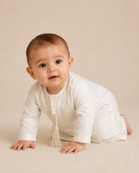 Qamis per neonati da 0 a 12 mesi beige