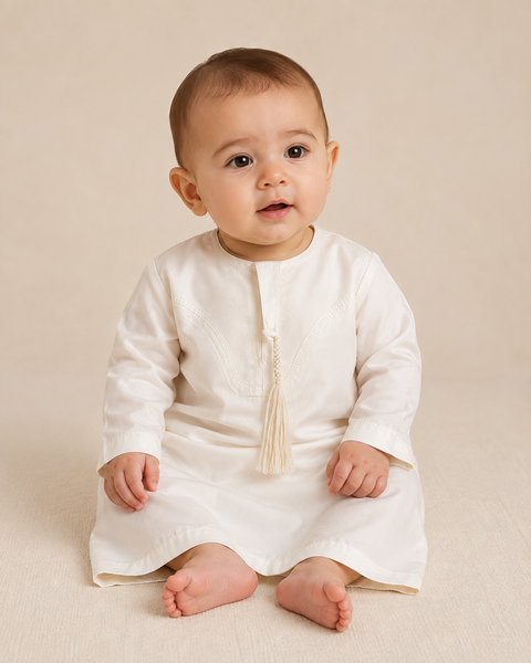 Qamis per neonati da 0 a 12 mesi beige