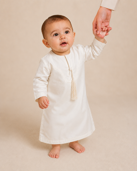 Qamis per neonati da 0 a 12 mesi beige