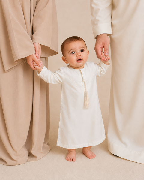 Qamis per neonati da 0 a 12 mesi beige