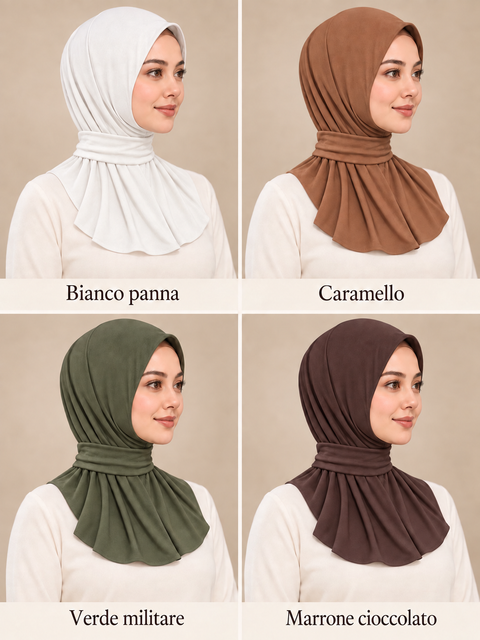 Hijab Inaya – Pronto da indossare in jersey premium con chiusura a clip