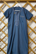 Baby Qamis manica corta beige, bimbi, abito da preghiera per bambini