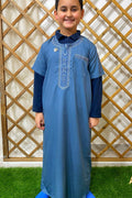Baby Qamis manica corta beige, bimbi, abito da preghiera per bambini